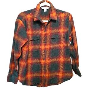 Old Navy Medium The Boyfriend Shirt Taylor Swift Evermore Plaid Flannel